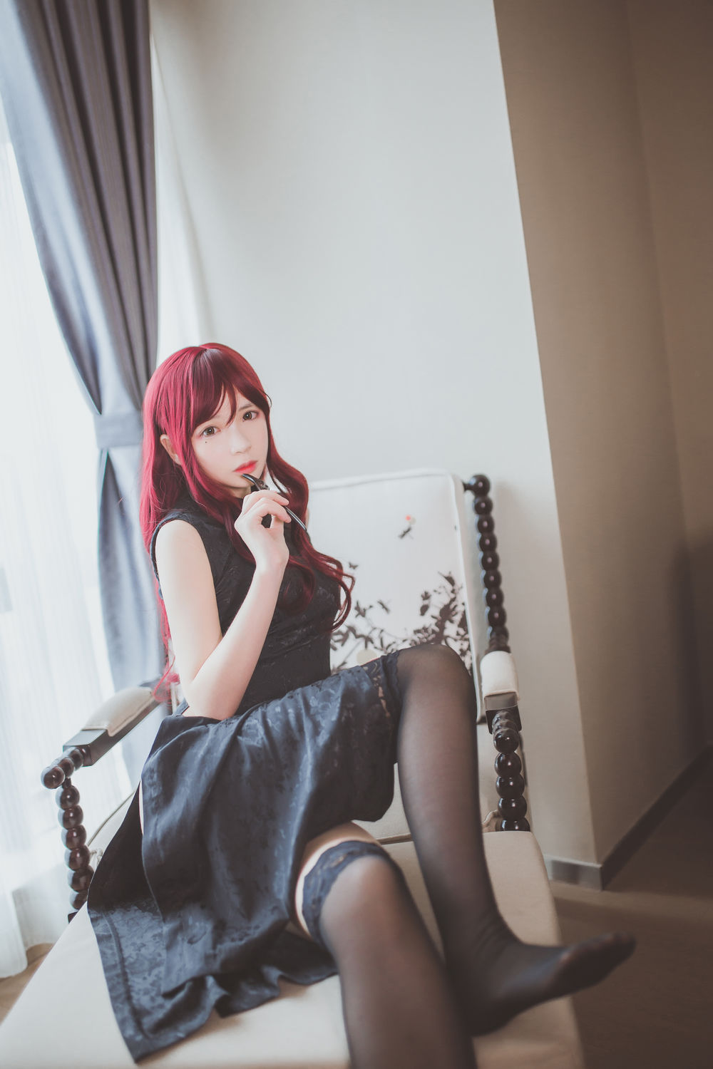 疯猫ssNo.039-黑色旗袍 [31P]