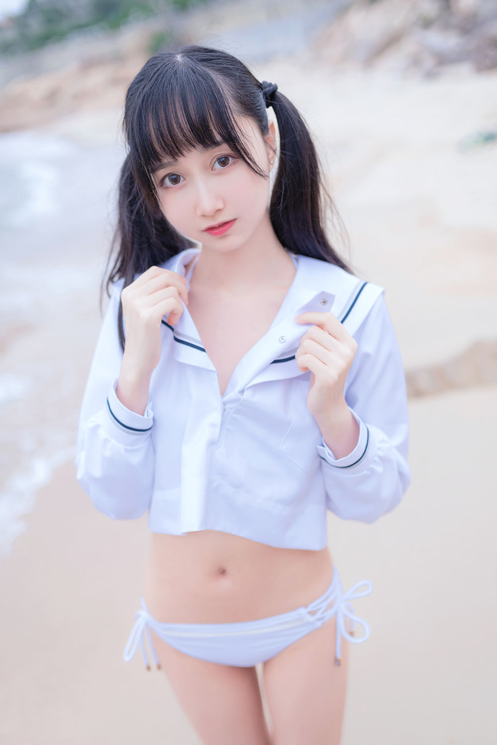 木棉棉OwO No.024-海边白色比基尼电子版 [30P]