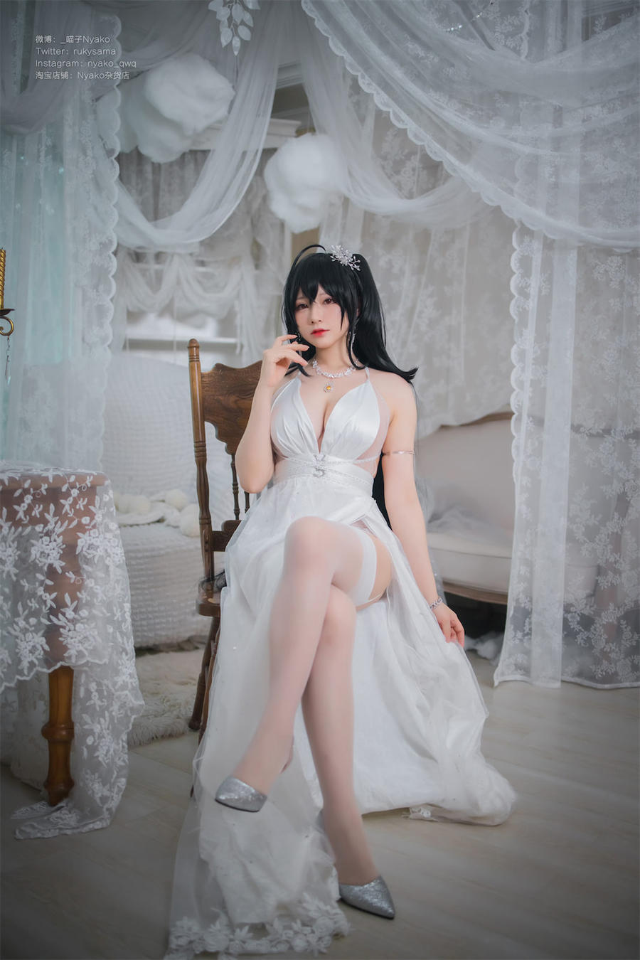 Nyako喵子 No.038-大凤纯白婚纱 [65P]
