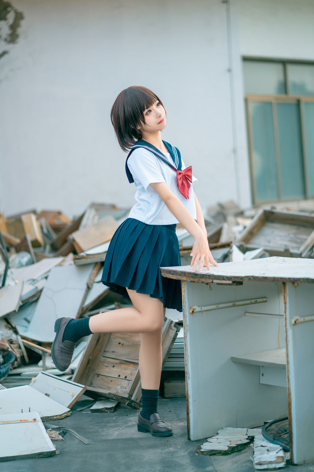 蠢沫沫（momo） No.032-天台jk [40P]