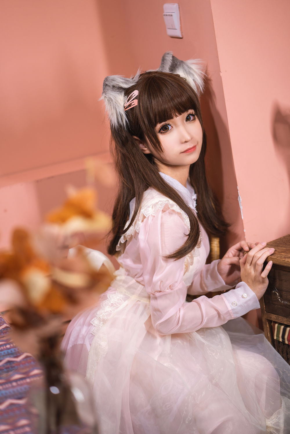蠢沫沫（momo） No.050-粉透明女仆 [34P]